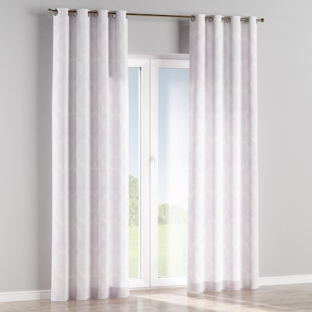 Zasłona na kółkach 1 szt. 130x245 liście akantu na białym tle