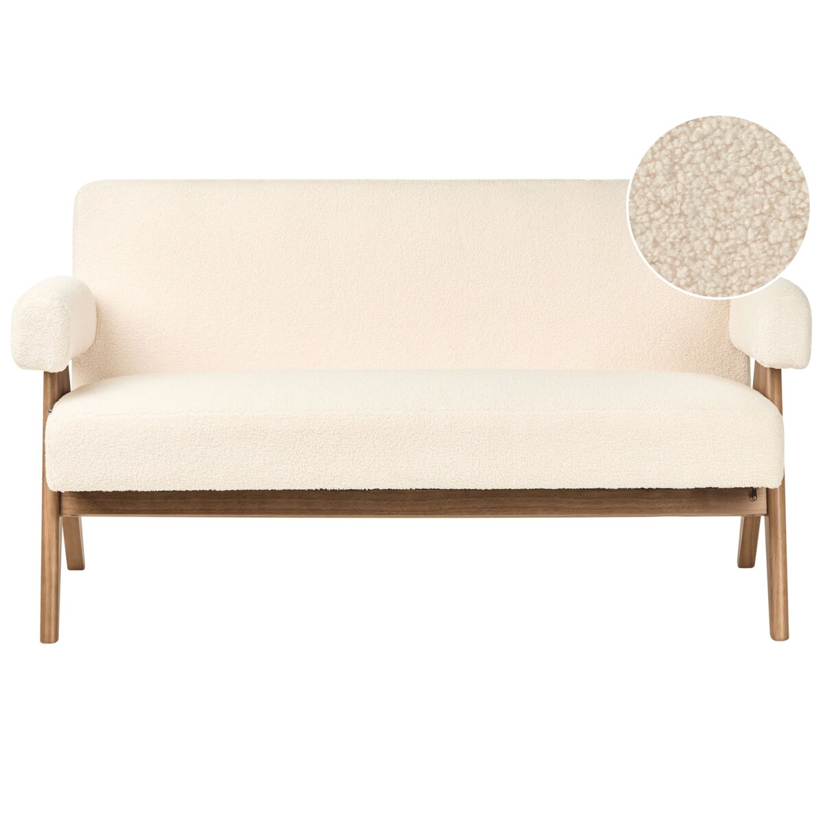 Sofa TAMRE Boucle Złamana biel dla 2 osób