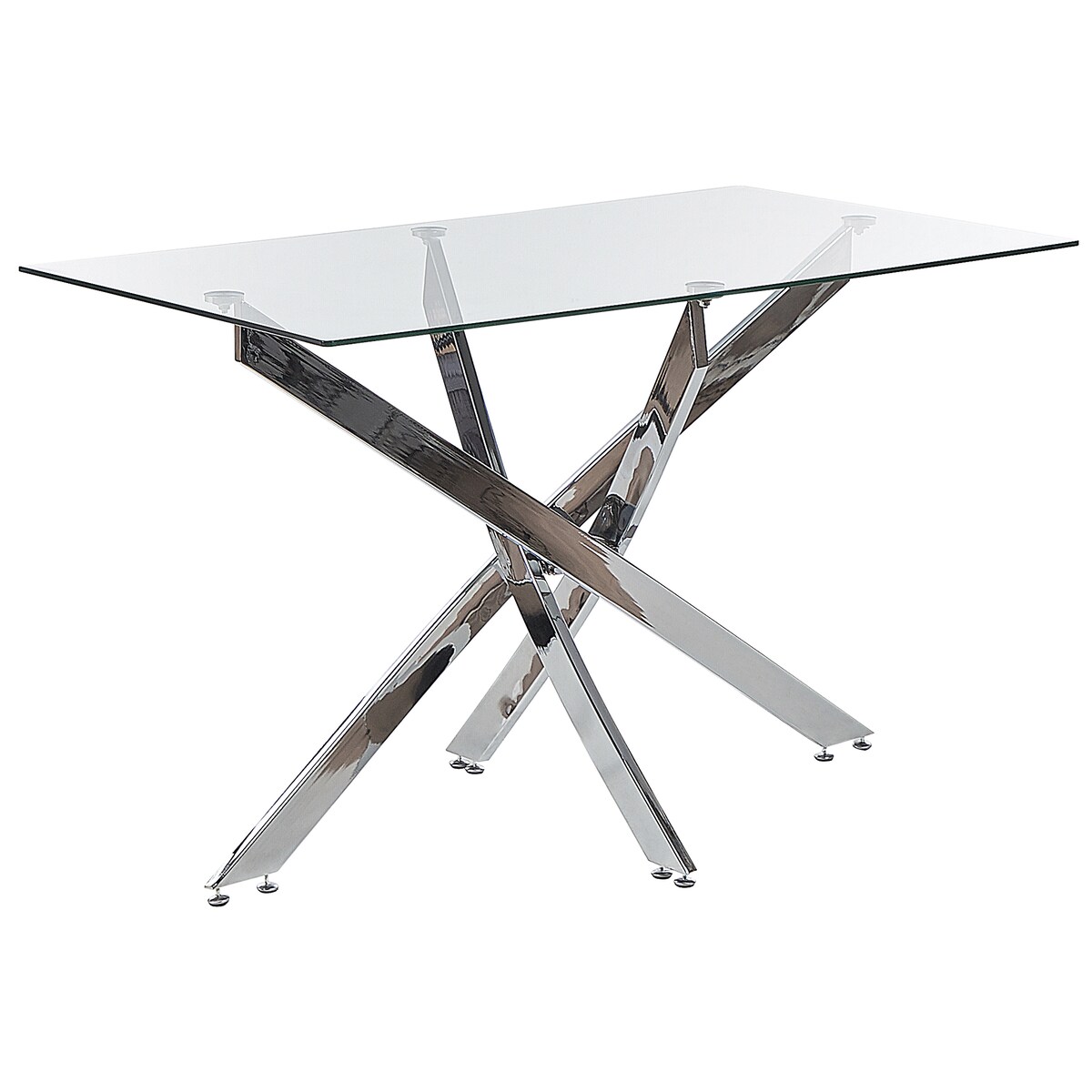 Stół do jadalni MARAMO Srebrny 120 cm 70 cm Szkło hartowane