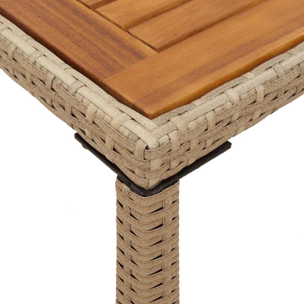 vidaXL Stół ogrodowy z akacjowym blatem, beżowy, 115x54x74 cm