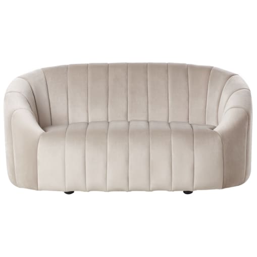 Sofa 2-osobowa welurowa beżowa MALUNG