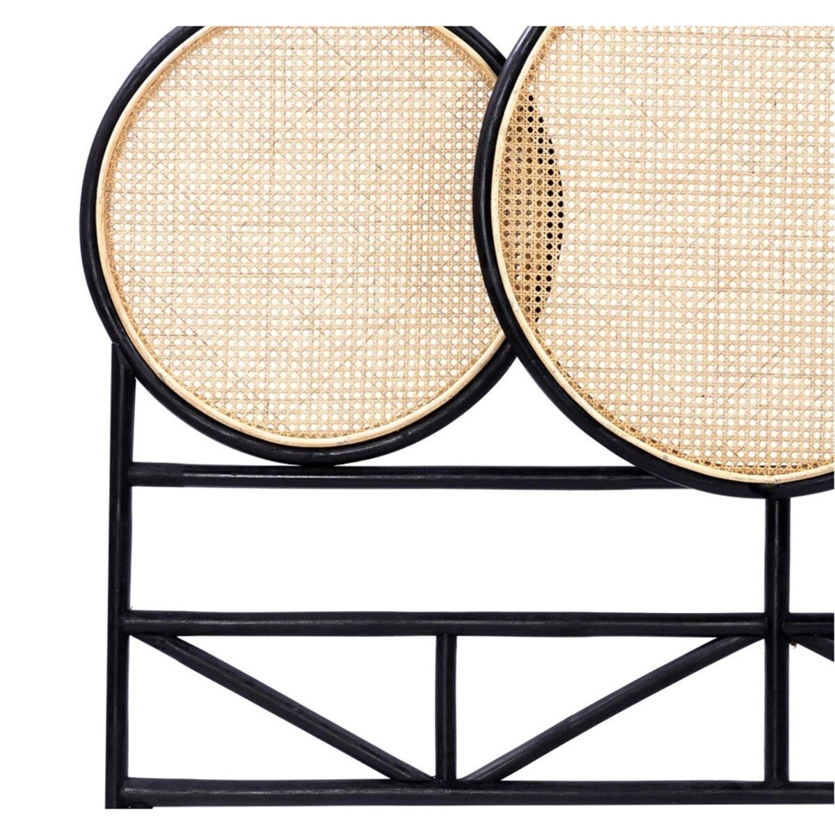 Zagłówek wezgłowie plecionka wiedeńska czarny 168,9 cm