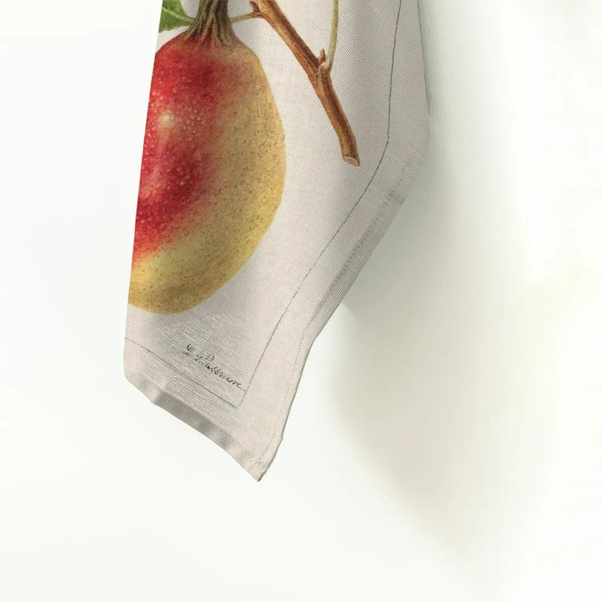 Lniany ręcznik kuchenny - Gruszka i liście