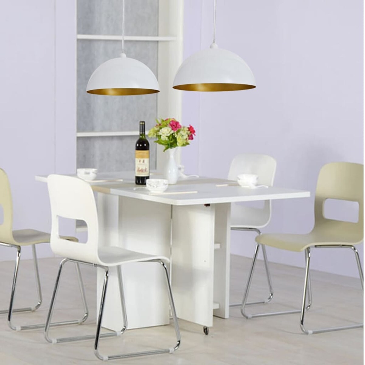 vidaXL Lampy sufitowe, 2 szt., regulowana długość, półokrągłe, białe