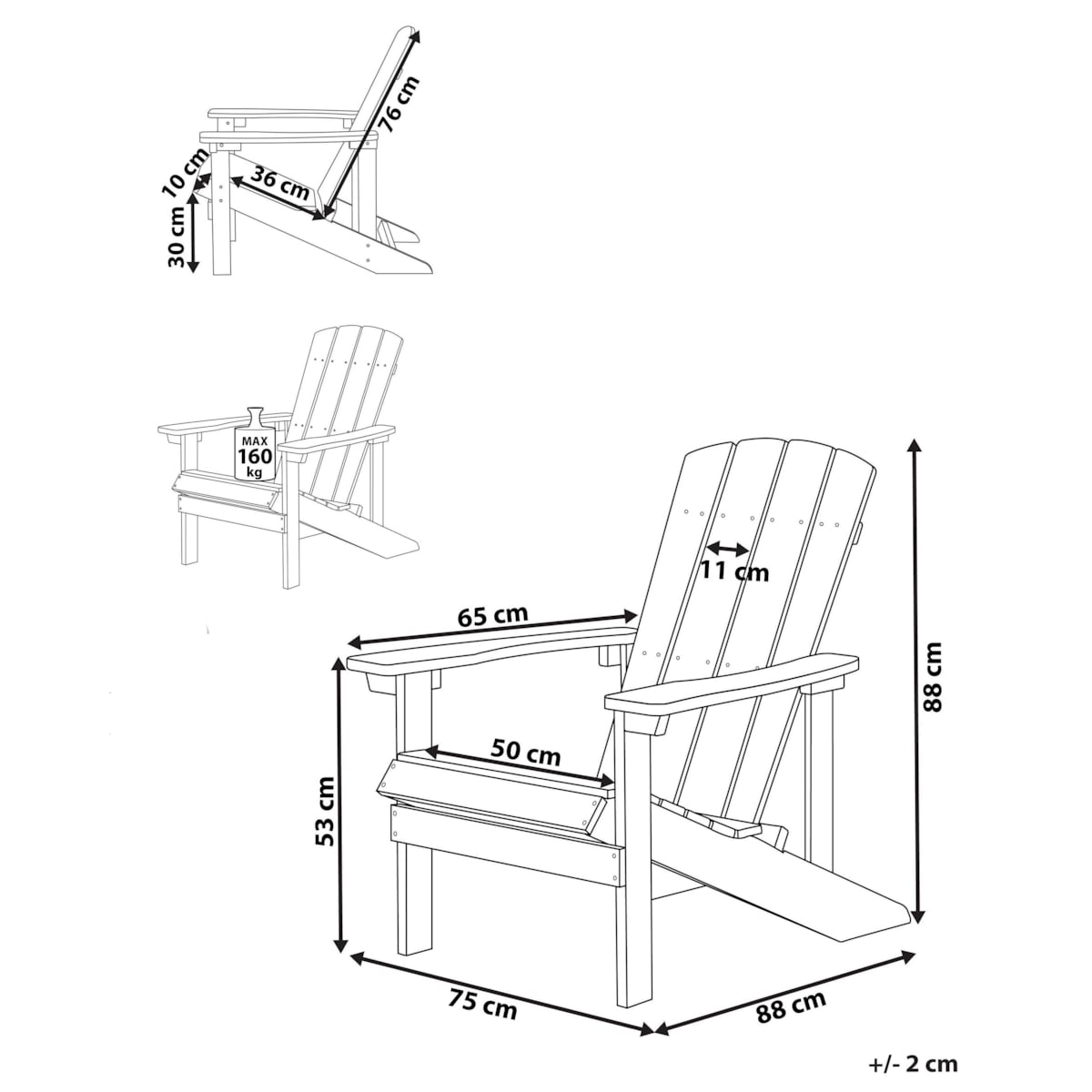 Krzesło ogrodowe różowe ADIRONDACK