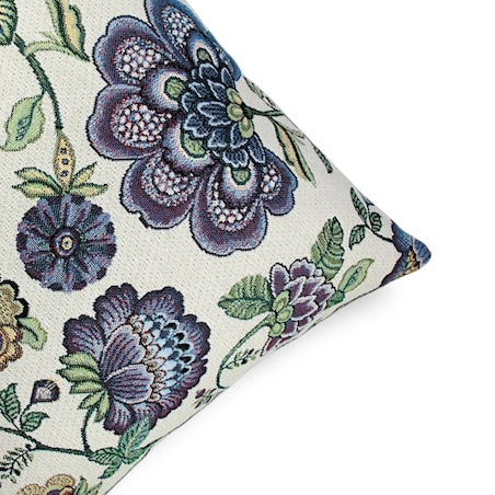 Poduszka gobelinowa w kwiaty 45x45 Kwiaty Folk Indygo