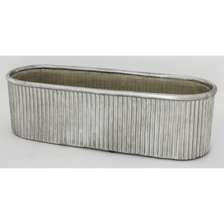 Kwietnik-osłonka kamionkowa 11,5x38,5x13 cm srebrny