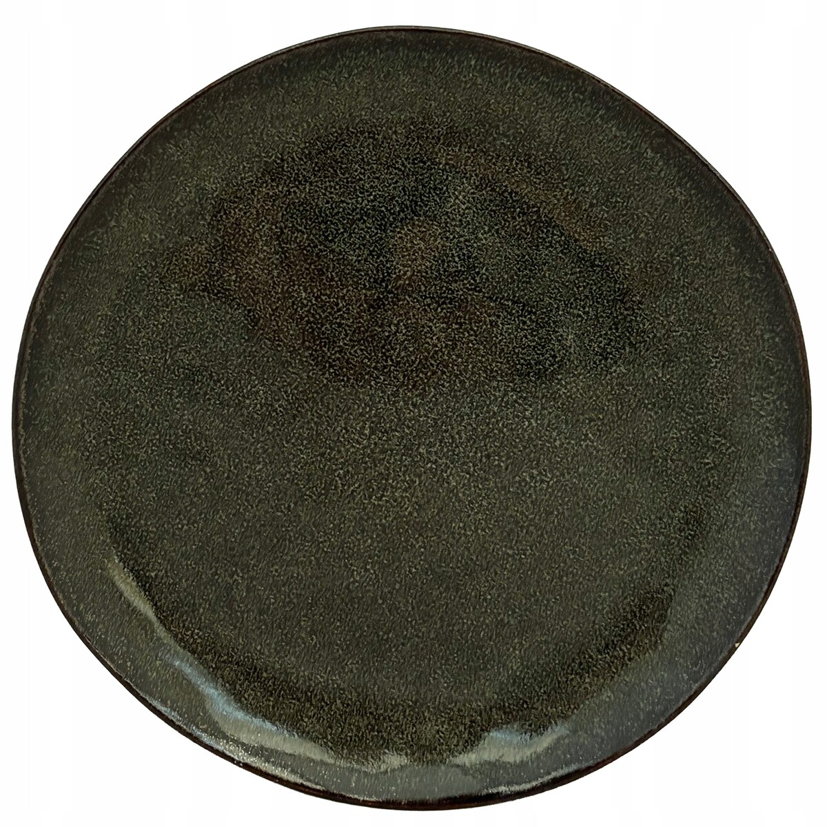 TALERZ DESEROWY 20cm okrągły ceramiczny zielony połysk płytki na sztuki