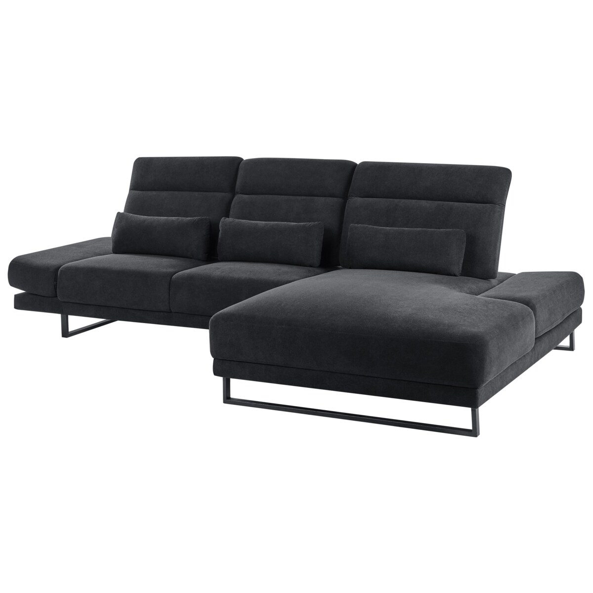 Narożnik IKAST Czarny dla 4 osób Lewostronny