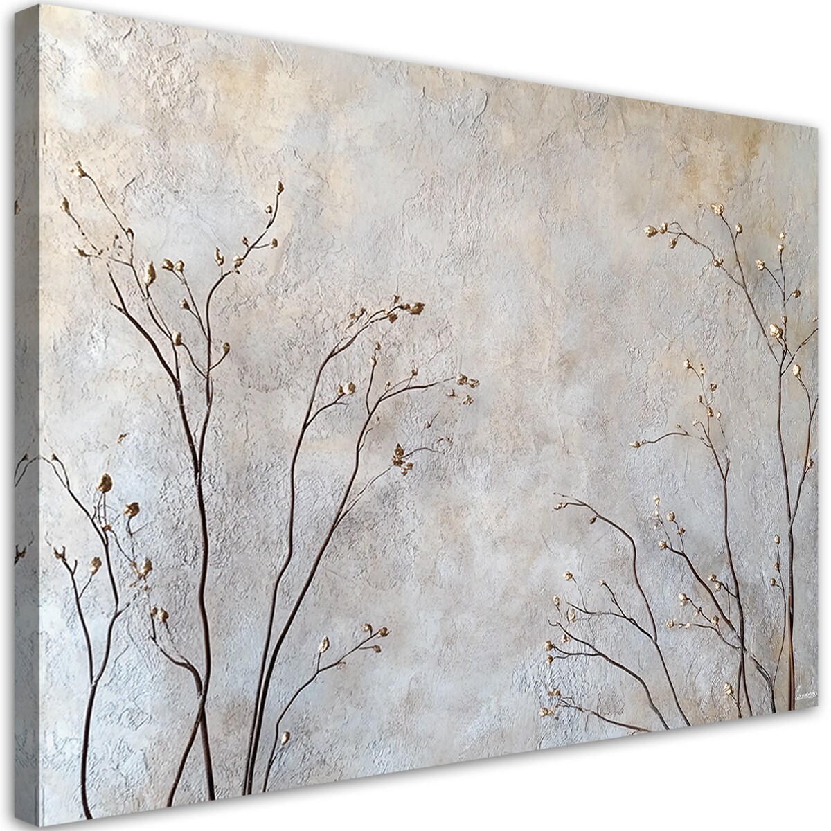 Obraz Rośliny gałęzki pąki beżowy obraz do salonu sypialni kuchni biura 100x70