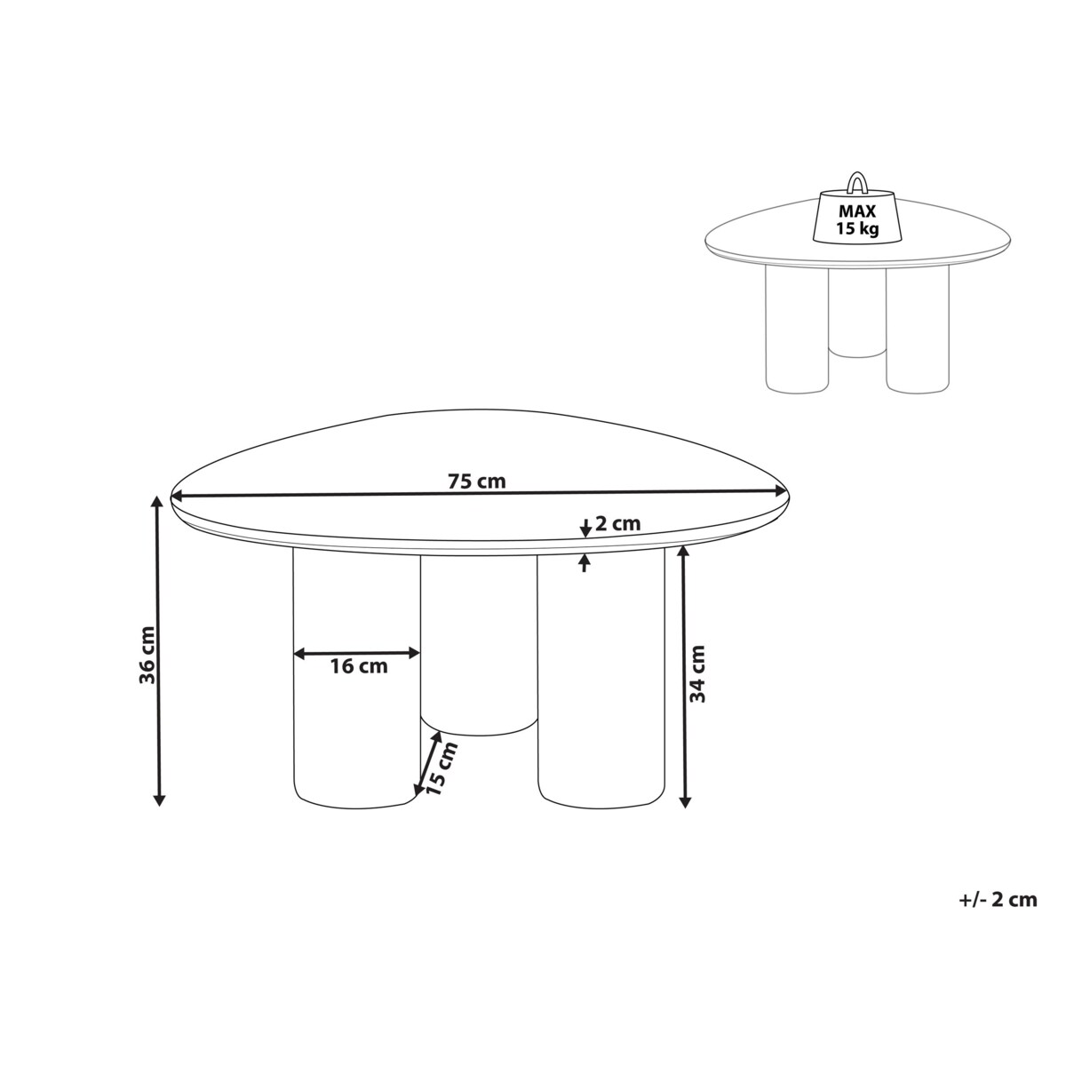 Stolik kawowy MDF Ciemne drewno DACOMA