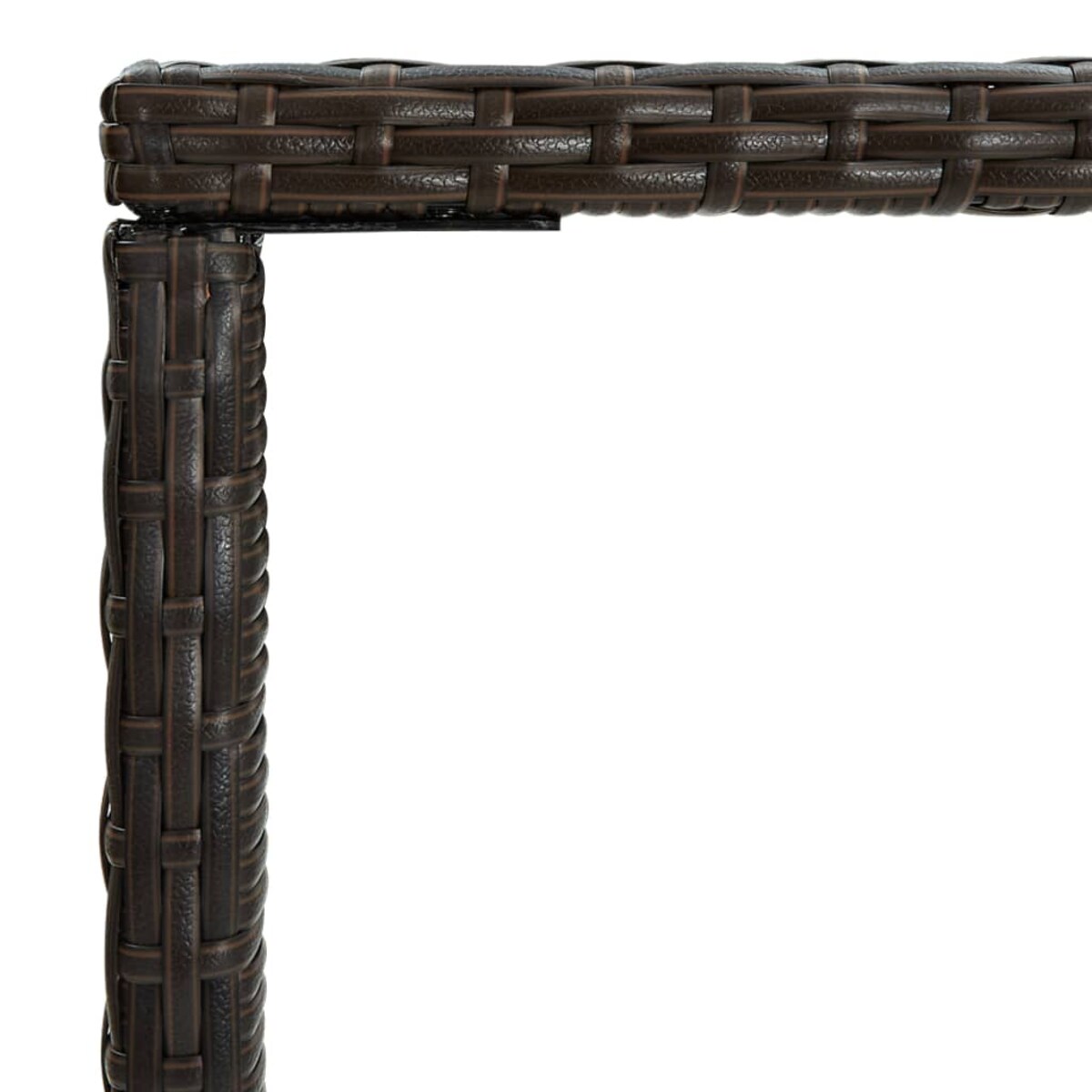 vidaXL Ogrodowy stolik barowy, brązowy, 70x70x110cm, rattan PE i szkło
