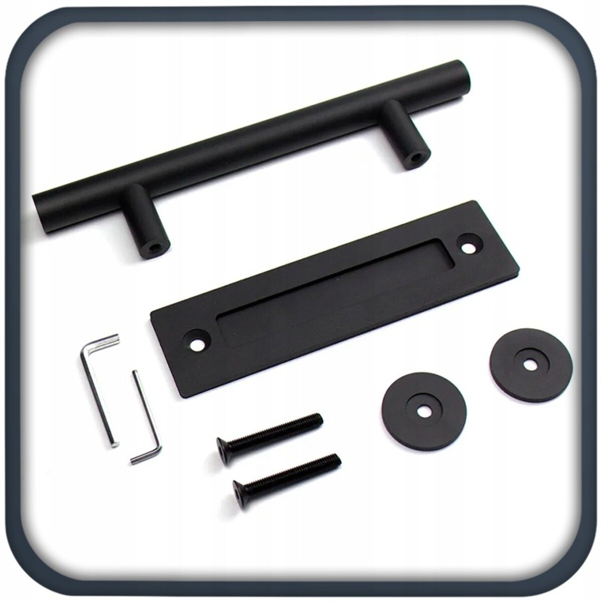 Uchwyt klamka do drzwi przesuwnych czarna matowa loft solidna retro premium