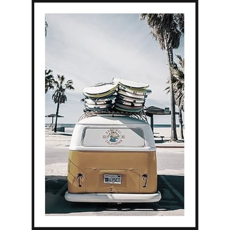 Poster Story, Plakat, Obraz - Van z Deskami Surfingowymi, wymiary 21 x 30 cm