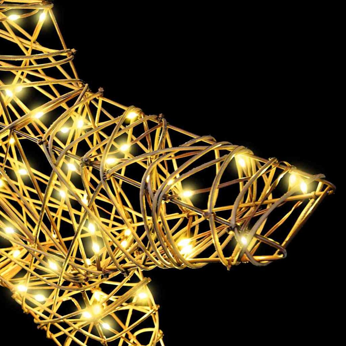 vidaXL 3D Gwiazda z 50 diodami LED Ciepła biel 55 x 52.5 x 9 cm rattan