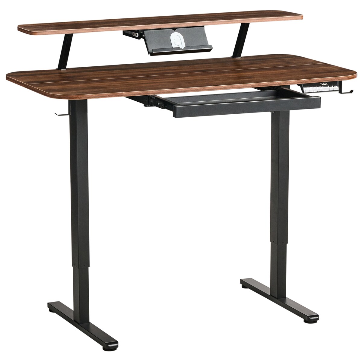 Biurko regulowane elektrycznie WILBANKS Brązowy/ czarny 120 cm 60 cm Z portem USB