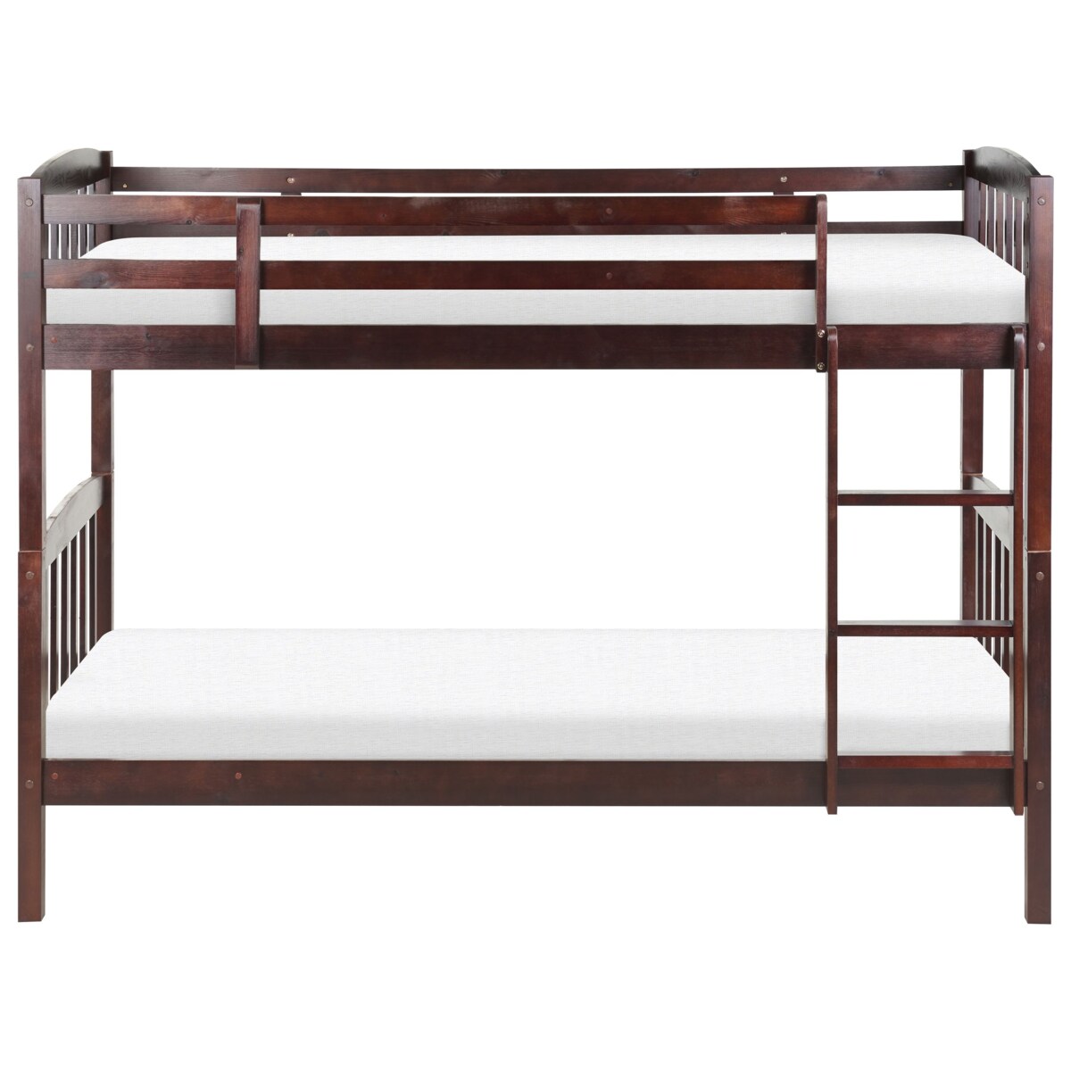 Łóżko piętrowe Drewno sosnowe REVIN 90 x 200 cm Ciemnobrązowy