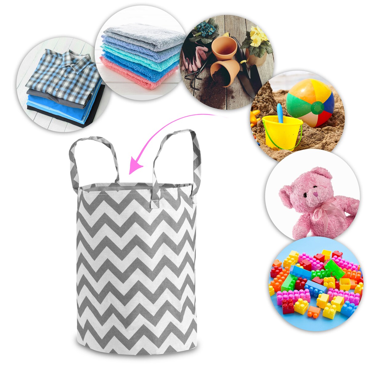 Pojemnik na zabawki akcesoria torba kosz duży pojemny mocny Nukido