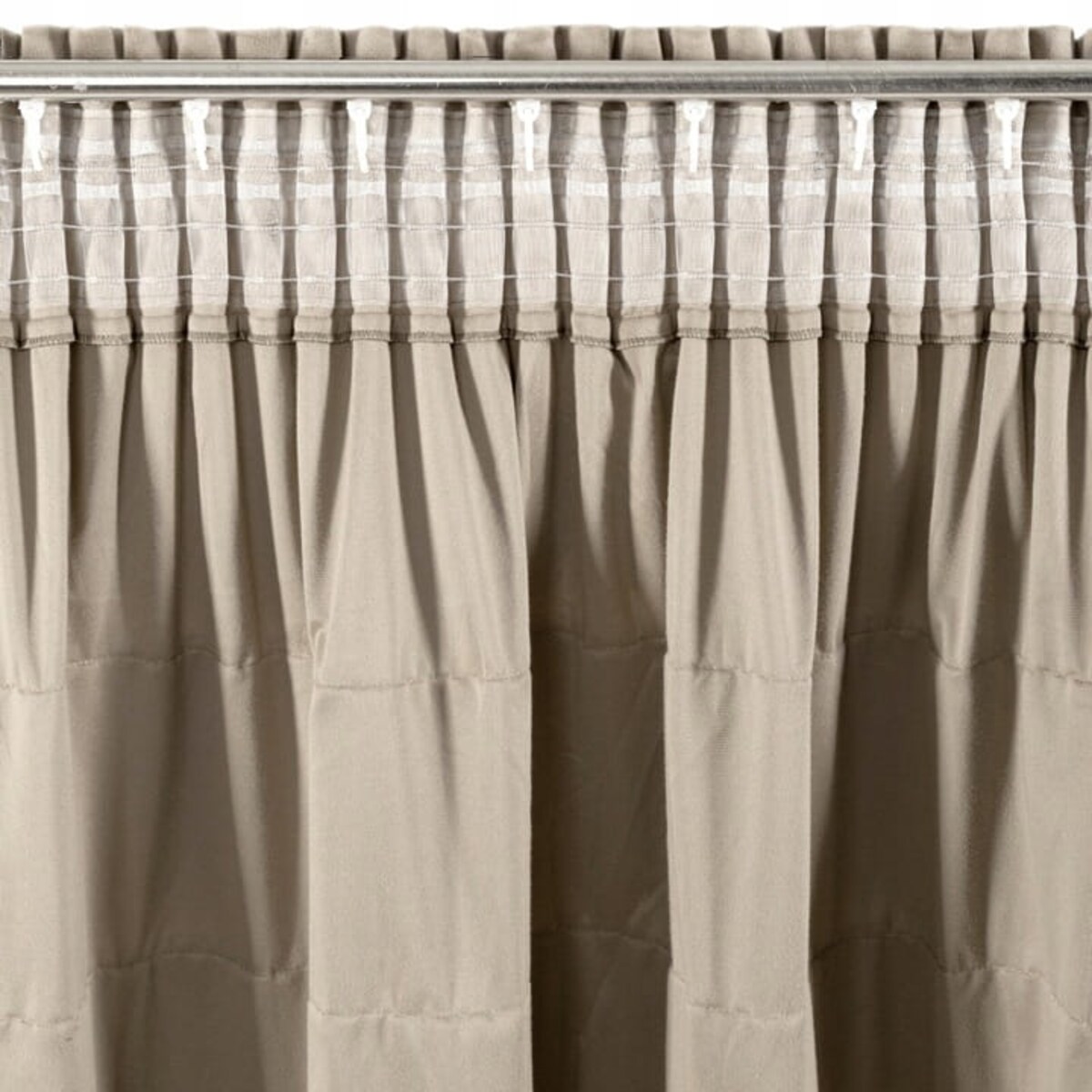 Zasłona WELUROWA Gotowa na TAŚMIE z FALBANAMI Aura 140 x 270 BEŻOWA