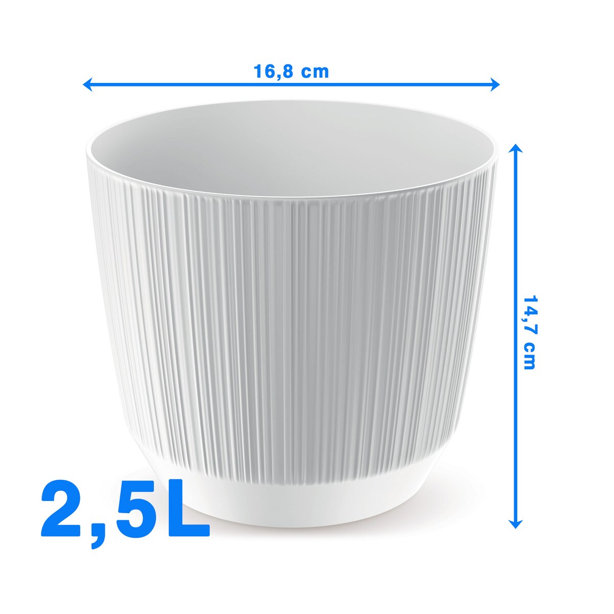 Doniczka Osłonka Domowa 16,8 Cm Ryfo Na Stół Parapet Do Domu Biała