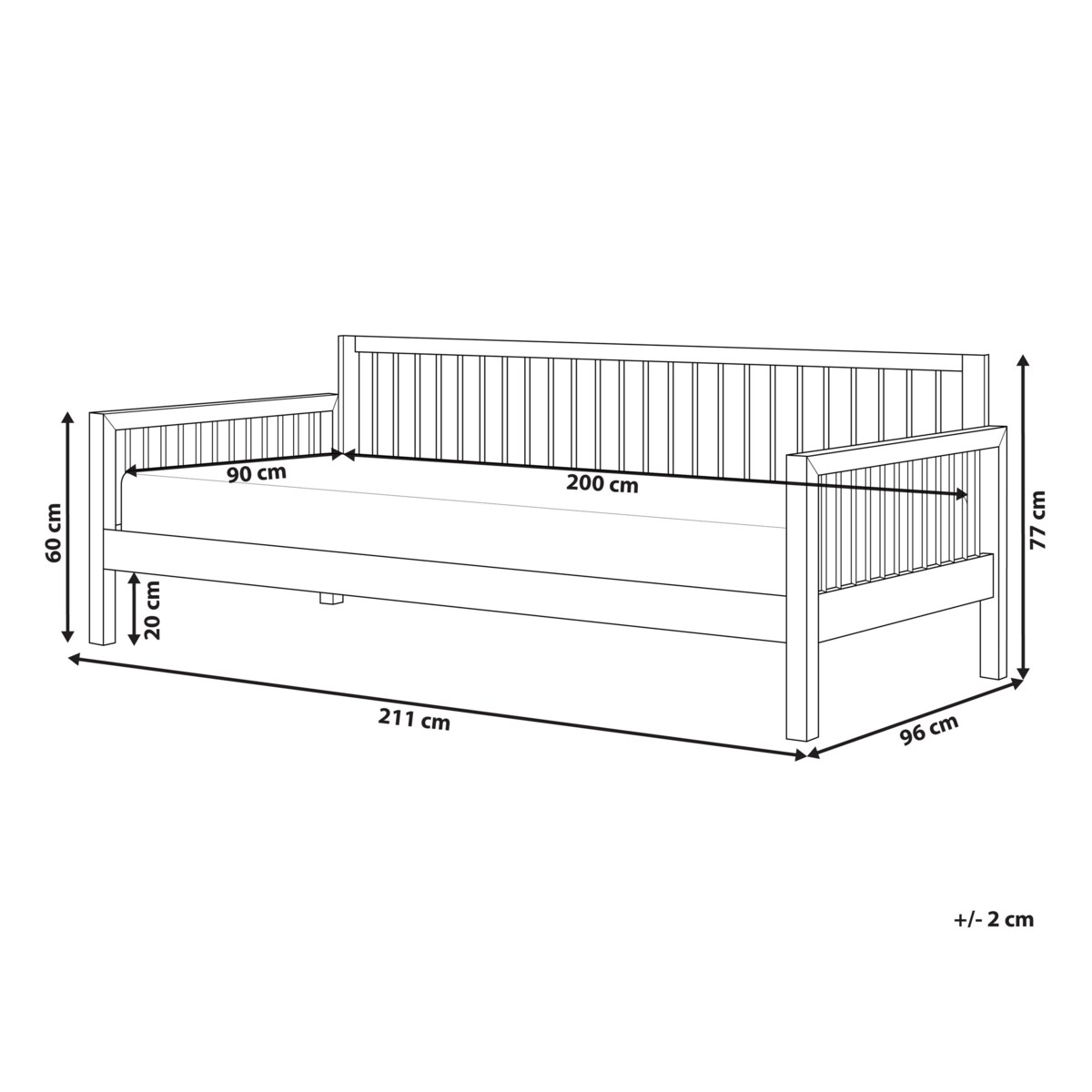 Łóżko dzienne drewniane 90 x 200 cm jasne TRICOT