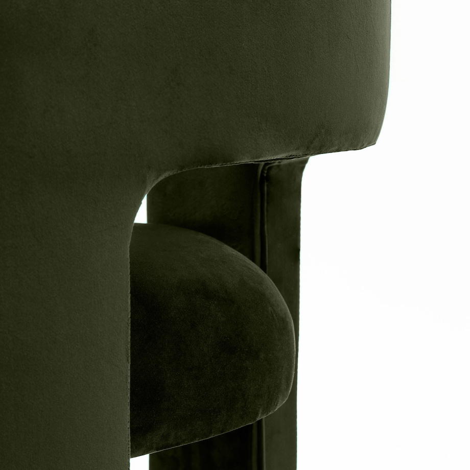 Fotel wypoczynkowy aksamitny oliwkowo-zielony Tiana
