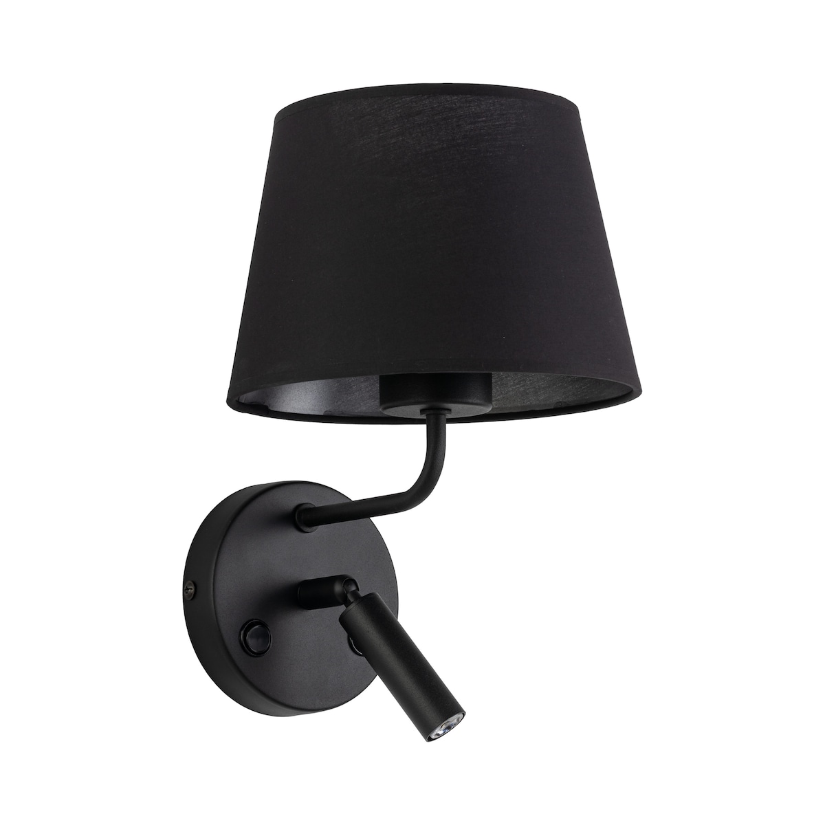 Kinkiet ścienny MAJA BLACK 11392 TK Lighting z reflektorkiem i włącznikiem, czarny, E27 + G9 LED