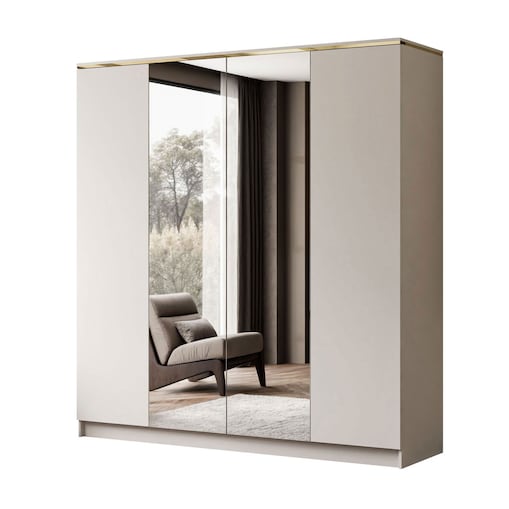 Szafa z lustrem AURORA 4D KASZMIR push to open