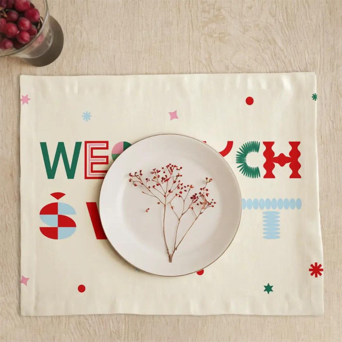 Podkładki świąteczne - Wesołych świąt - napis