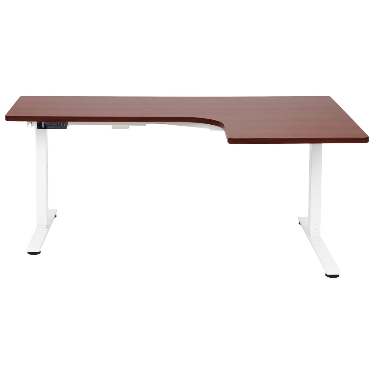 Biurko regulowane Elektryczny Prawostronny Ciemne drewno DESTINES