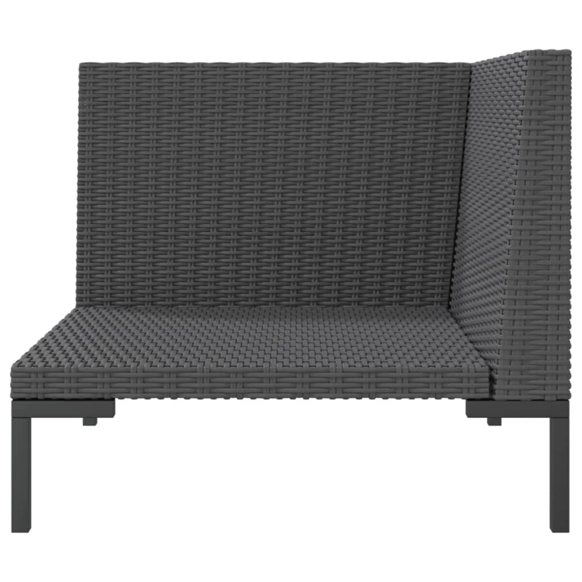 vidaXL Sofa ogrodowa z poduszkami, zaokrąglony rattan PE