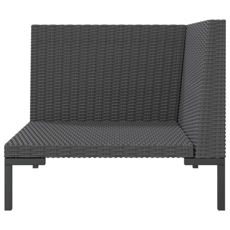 vidaXL Sofa ogrodowa z poduszkami, zaokrąglony rattan PE