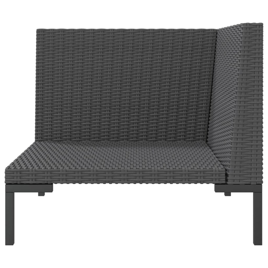 vidaXL Sofa ogrodowa z poduszkami, zaokrąglony rattan PE
