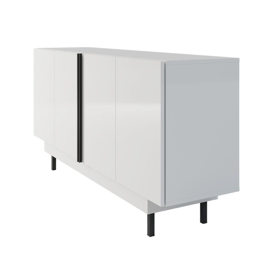 Elegancka biała komoda Dancan ARTEMISA ze złotymi dodatkami / szer. 163 cm