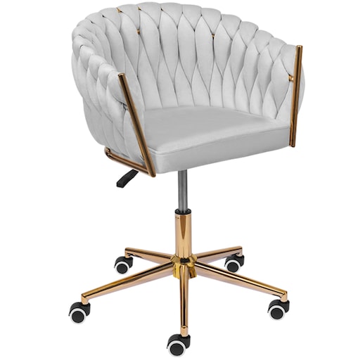 Fotel biurowy krzesło obrotowe regulowane welurowe szare