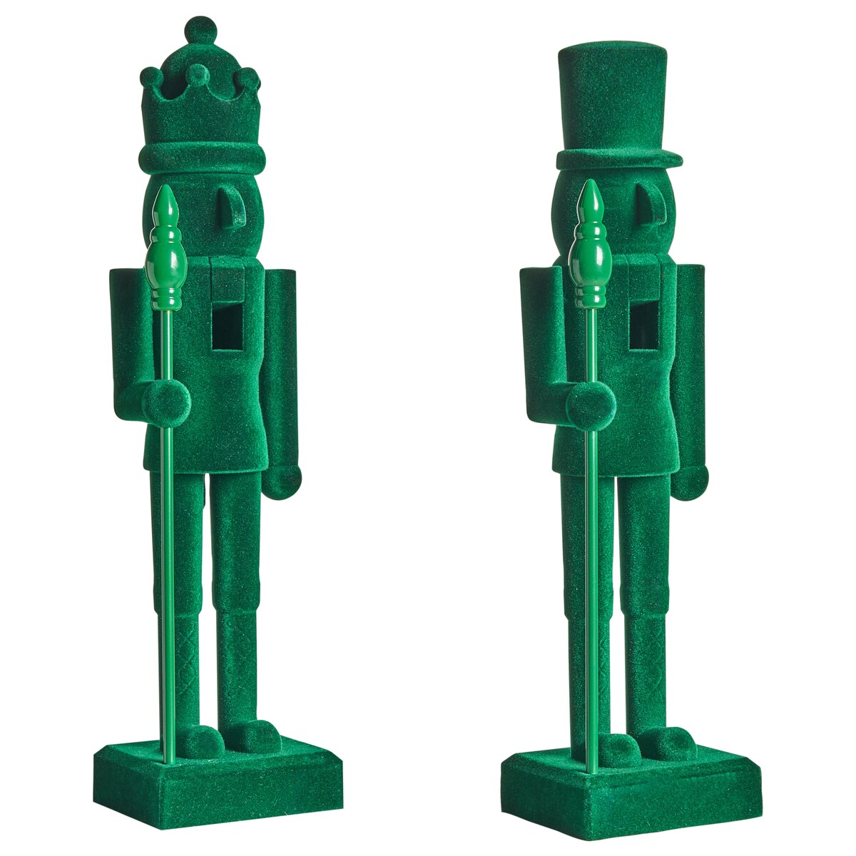 Zestaw 2 figurek dekoracyjnych FLATEY Dziadek do orzechów 40 cm Zielony