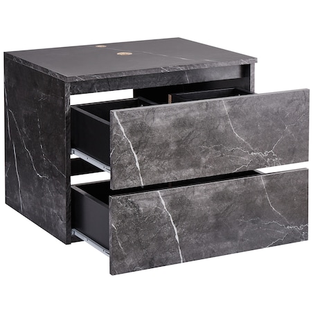 Szafka łazienkowa wisząca pod umywalkę SERRA 60 cm Czarny marmur