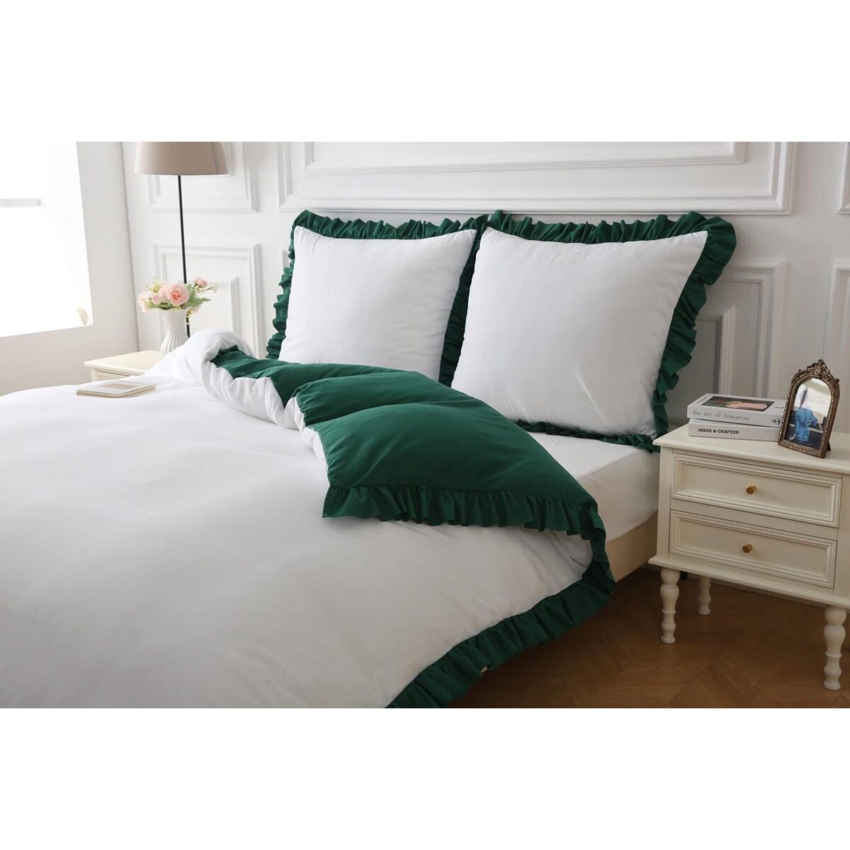 Pościel mikrofibra dwukolorowa z falbanką 160x200 cm