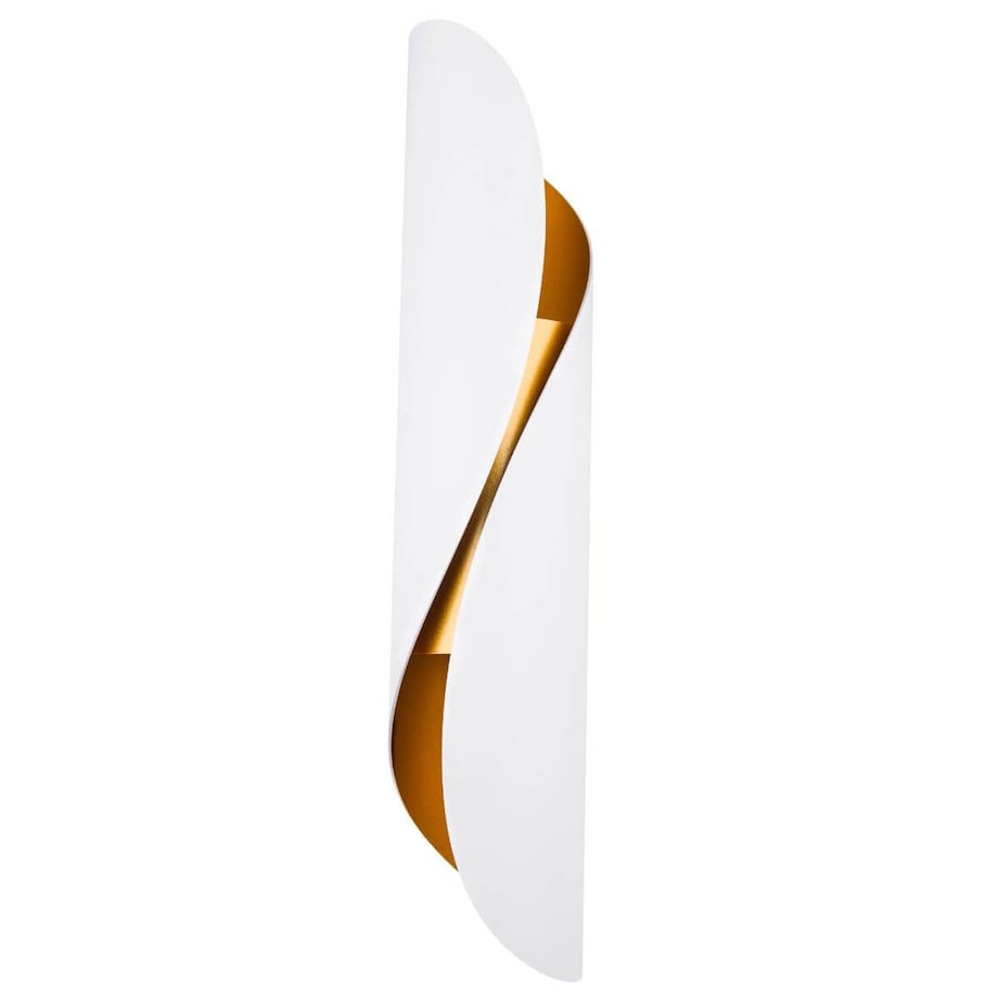 Ścienna lampa nowoczesna Drill metalowy kinkiet biały złoty