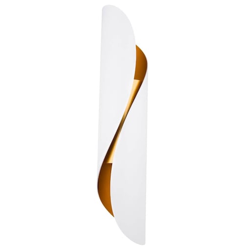 Ścienna lampa nowoczesna Drill metalowy kinkiet biały złoty