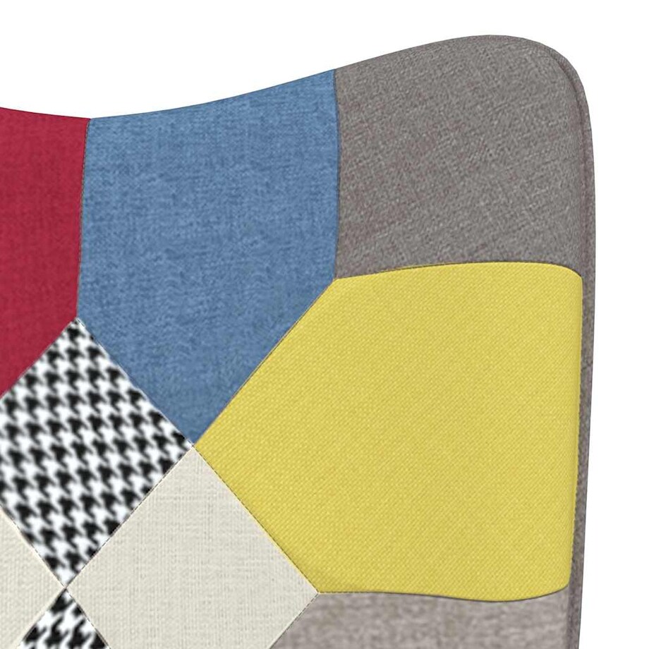 vidaXL Fotel z podnóżkiem, patchwork, obity tkaniną
