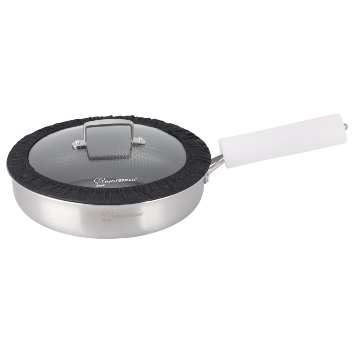 Patelnia Stalowa Głęboka Do Smażenia 28 Cm Z Pokrywą Nieprzywierająca Indukcja