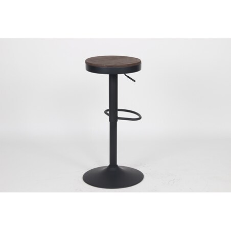 Krzesło barowe VOLT KH010100966 z regulacją czarne drewniane