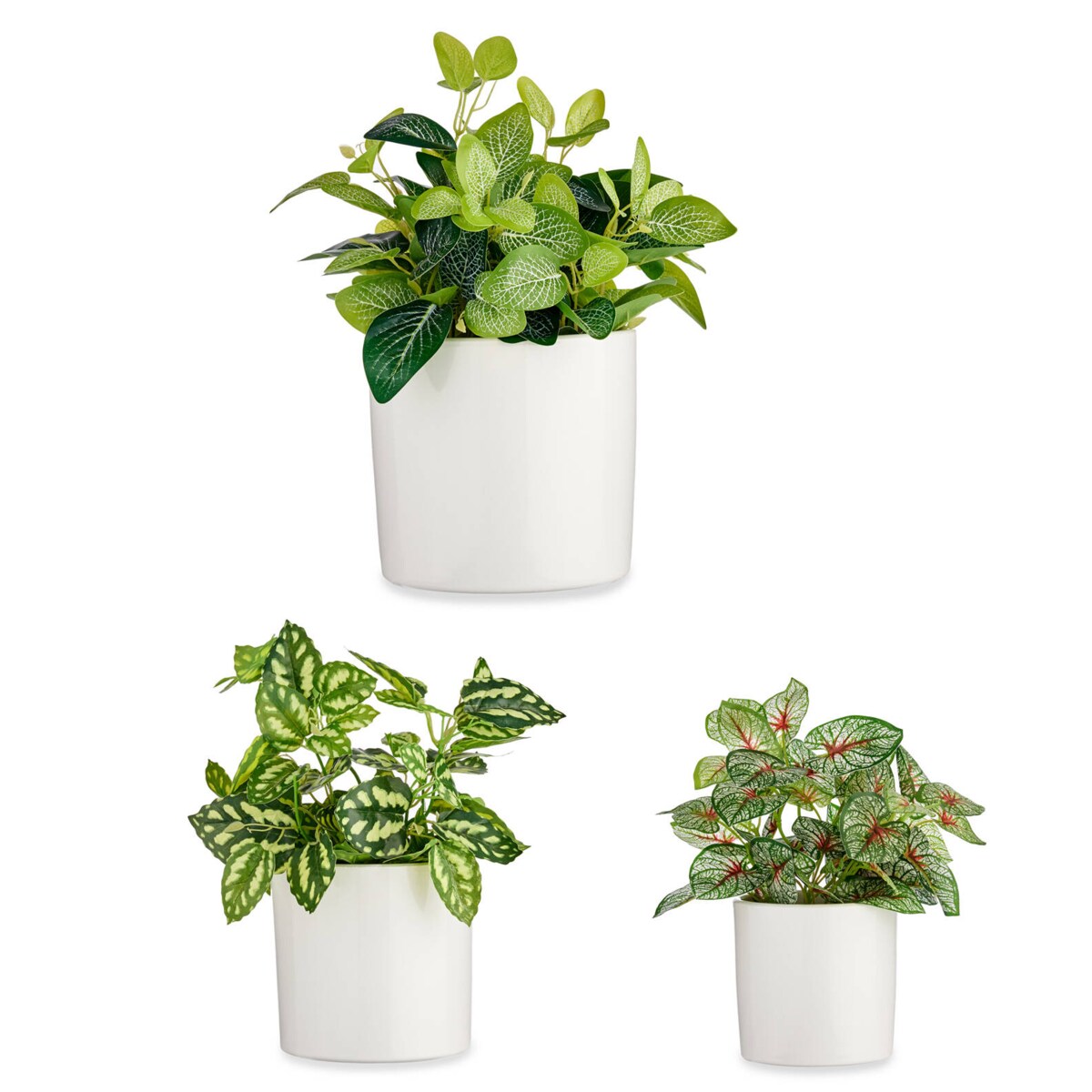 Zestaw doniczek ceramicznych, okrągłych, 3 sztuki