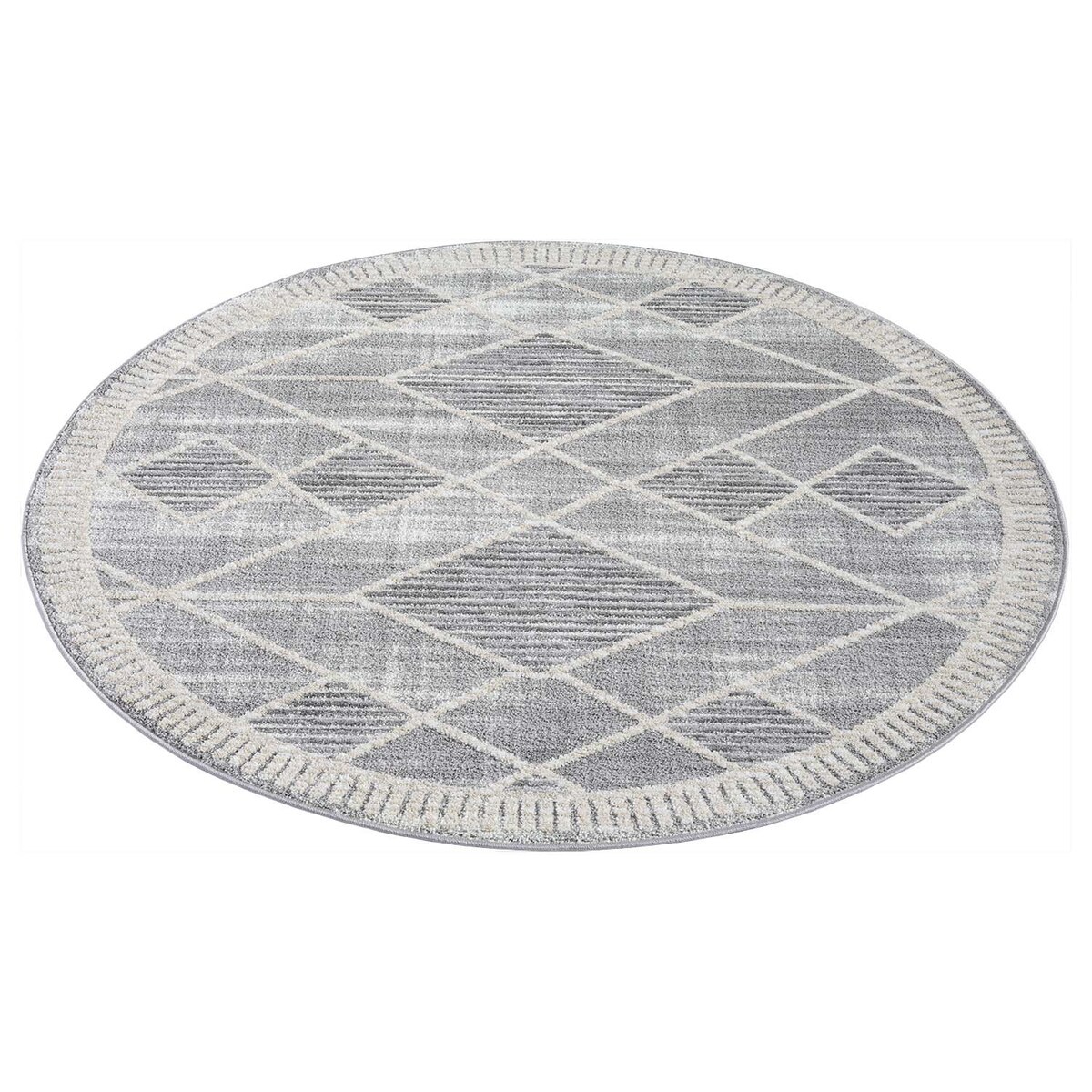 Dywan okrągły nowoczesny geometryczny high low Flaire 1780 szary 200x200