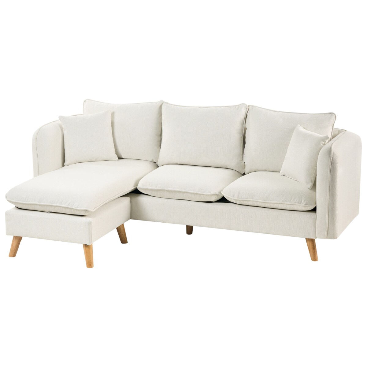 Sofa DALVIK Biały z otomaną dla 3 osób