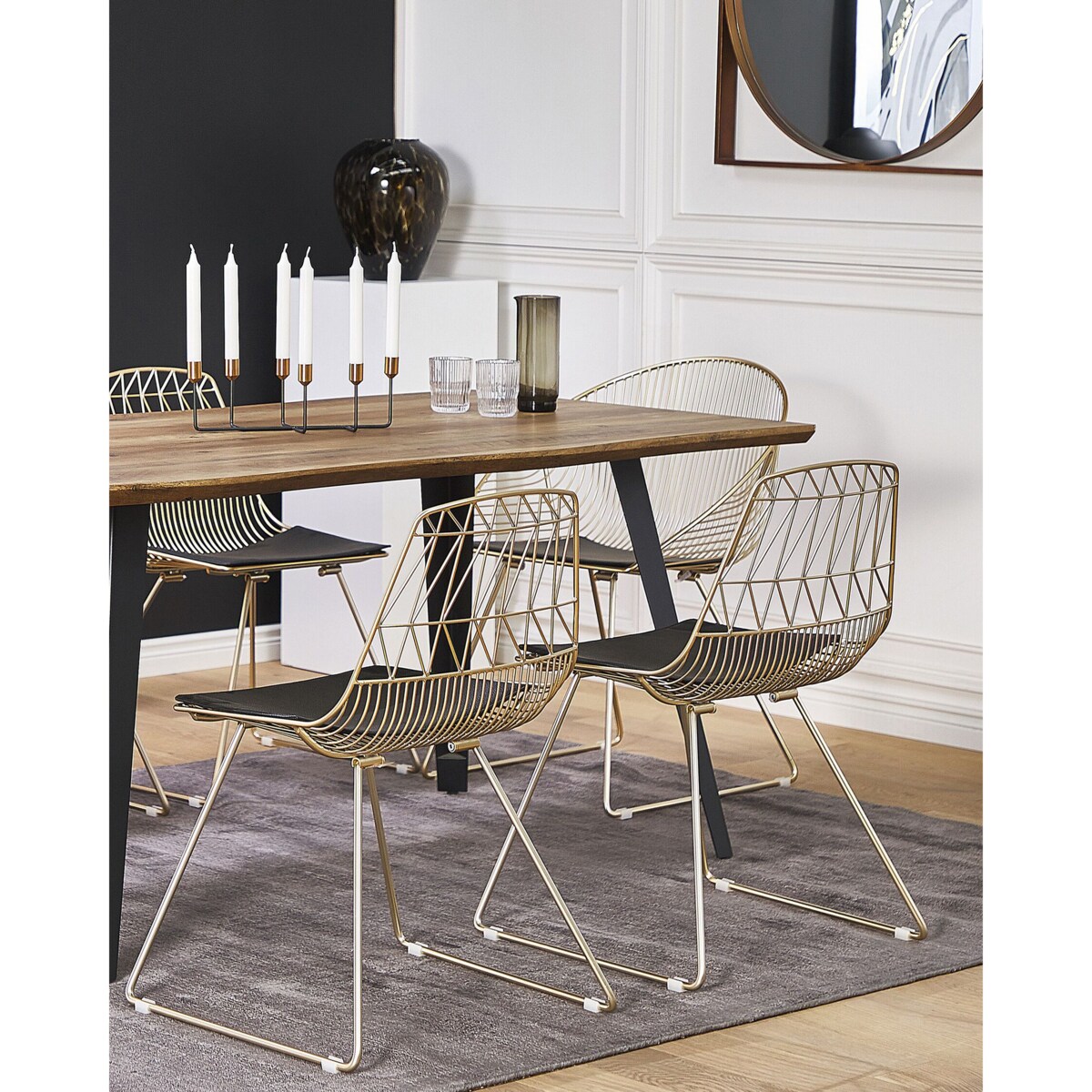 Zestaw 2 krzeseł złoty HARLAN