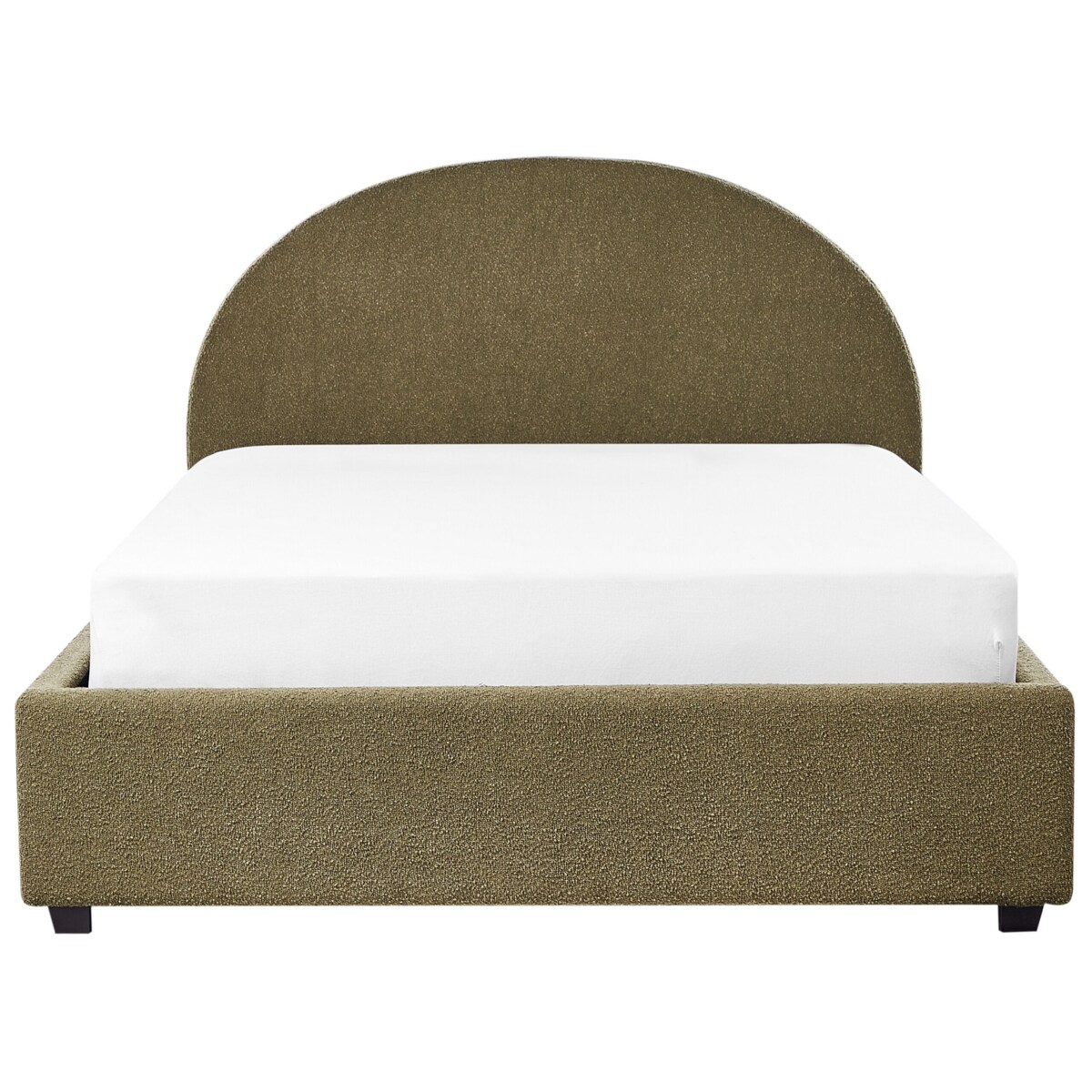Łóżko z pojemnikiem boucle 140 x 200 cm zielone oliwkowe VAUCLUSE