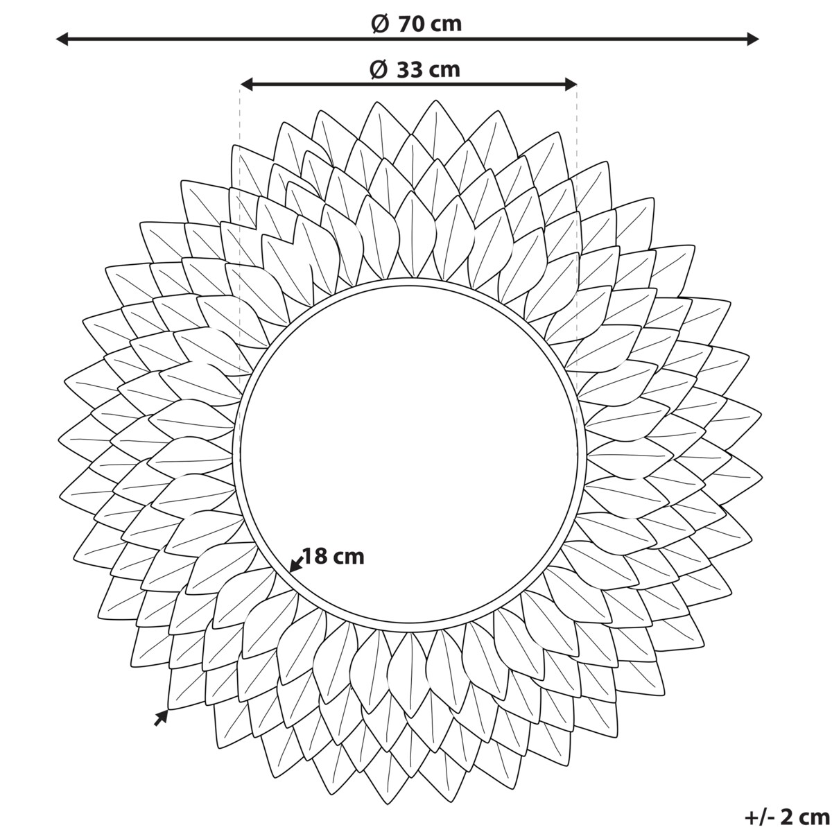 Lustro ścienne LARRAU 70 cm 70 cm Metal Srebrny