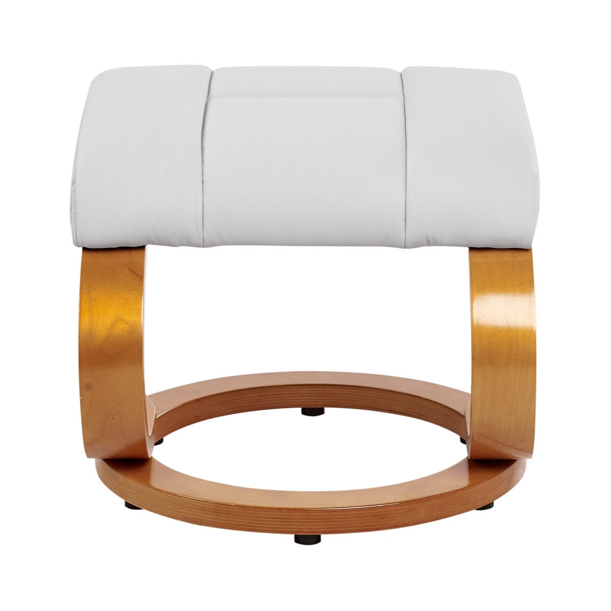 Fotel z masażem FORCE Z podnóżkiem Ekoskóra Jasnoszary